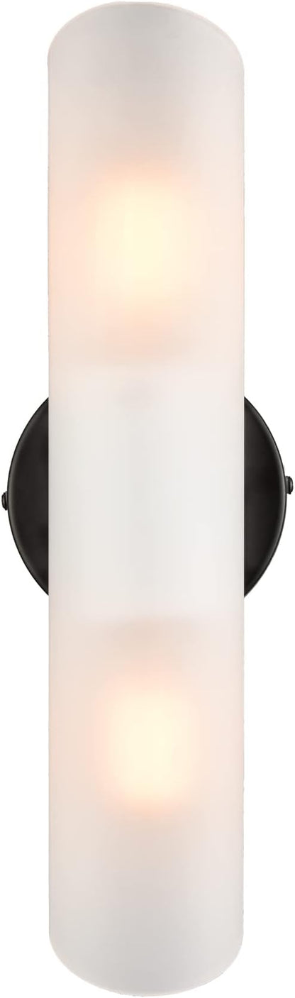 DAYCENT Modern Farmhouse Black Bathroom Light Fixtures Wall Sconces Set of Two Cylinder Sconce Lighting