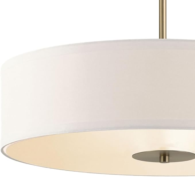 Kichler 42121OZ Semi Flush Drum Pendant Lighting, Bronze 3 -100 Watts Light (20" W x 12" H)