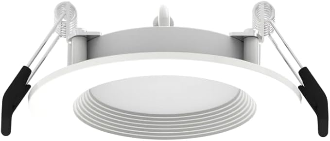 RAB Lighting WFRL-Field-Adjustable Edge-Lit LED Downlight-Canless Wafer Design-Black/White Trim-5CCT Selectable 2700K-5000K-90 CRI-Wet Rated/Dimmable for Modern Ceilings (WFRL3R69CCT120WB, 1)