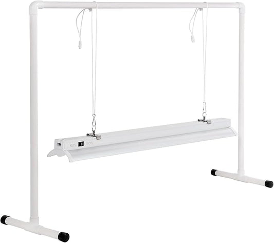iPower LED Grow Light Stand Natural White Full Spectrum for Indoor Plant Starting Seeds and Propagating Cuttings, Height Adjustable, 2 Feet