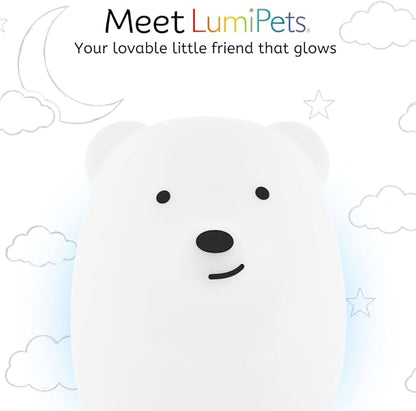 Lumipets Benny the Bear Squishy Silicone Night Light for Kids | Cute Night Light with Remote & Touch Control for Girls & Boys | 9 Color Changing Soft Portable Animal Lamp Comes with USB Cord