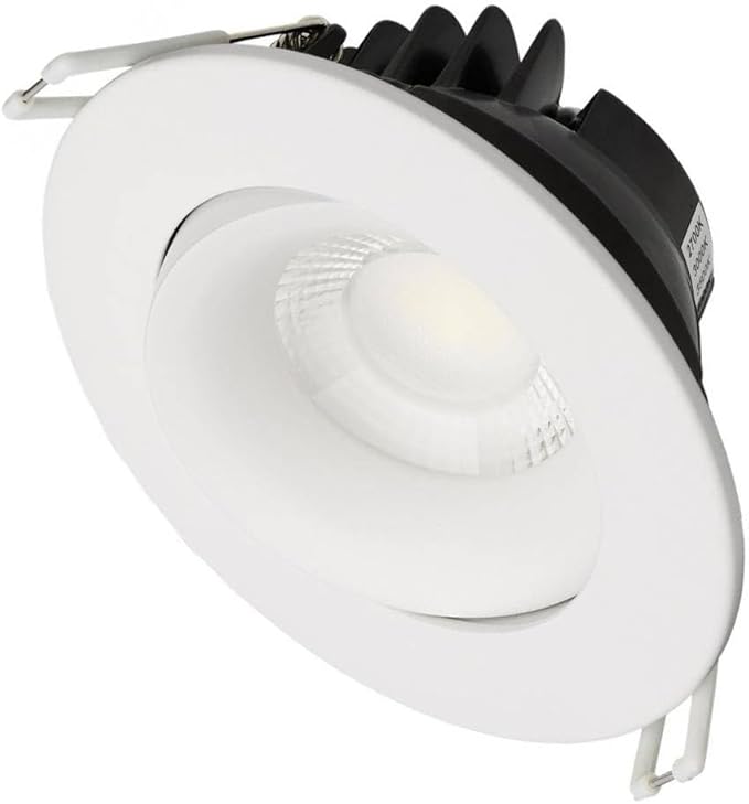 Satco S11624R1 3.5-Inch Low-Profile LED Gimbaled Directional Architectural Downlight, CCT Selectable 2700K/3000K/ 3500K/4000K/5000K, 3.5 Inches, White