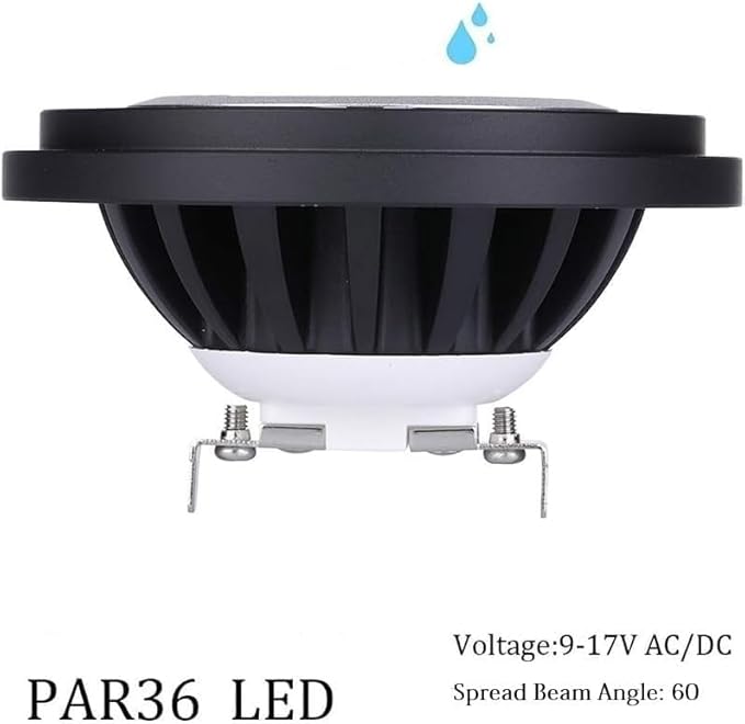 Arrownine PAR36 LED Landscape Bulb,10Watts Dimmable 9-17V Weatherproof for Landscape Lighting Outdoor Well Lights Tree Uplighting Black Finish Cool White 5000K