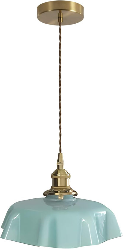 Mid Century Pendant Light,E26 Base Gold Pendant Lights Kitchen Island Ceiling Lamp Suitable for Kitchen Dining Room Bedroom Outdoor,Color Green