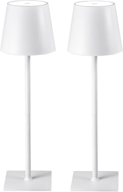 CHLORANTHUS 2 Pack Cordless Table Lamps, 3 Colors Stepless Dimming, 5000mAh Rechargeable Battery LED Desk Lamp for Bedroom/Couple Dinner/Desk/Cafe/Dining Room/Terrace