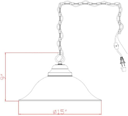 Design House Millbridge 1-Light Pendant Light, Satin Nickel Finish, Alabaster Glass Shade, Dimmable, Hardwired or Plug-in, for Kitchen, Dining Room, Entryway – Design House, 517565