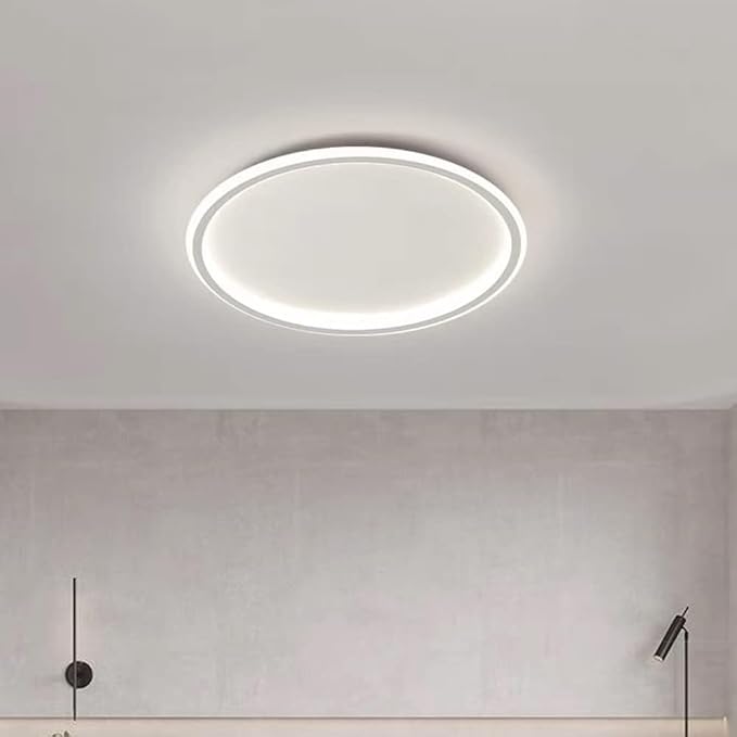 Dimmable LED Ceiling Light Fixture Flush Mount,12" Modern Round Recessed Ceiling Lamp with APP Adjustment,White 3000K-6000K Ceiling Lamp 33W Close to The Ceiling Lighting Living Room Bedroom