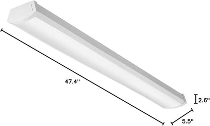 Lithonia Lighting 4 Foot LED Light Fixture, Low-Profile LED Wraparound Flush Mount Ceiling Light, 2700K Soft White, 120V, 48-Inch (FMLWL 48 827)