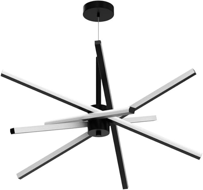 Modern Sputnik Chandelier Ceiling 82W LED Black Pendant Light Embedded Mount Chandeliers Dining Room Light Fixtures Over Table Dimmable with Remote Control for Living Room Kitchen Bedroom 31.5 inches