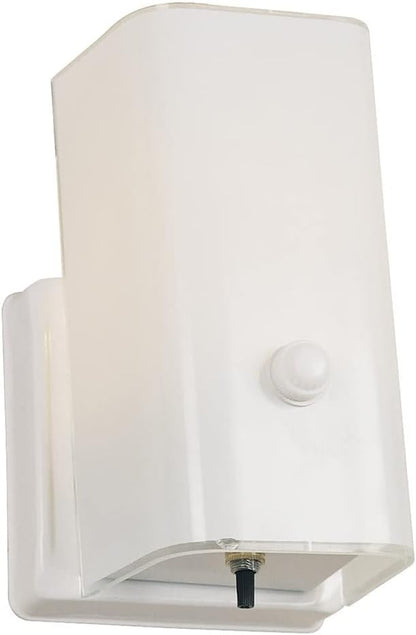 Design House 501130 Traditional 1-Light Indoor Dimmable Wall Sconce with Frosted Glass for Bathroom Bedroom Hallway, White