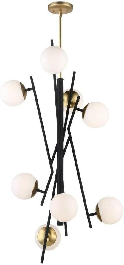 George Kovacs P359-618-L Alluria Pendant, 8-Light LED 48 Total Watts, Weathered Black