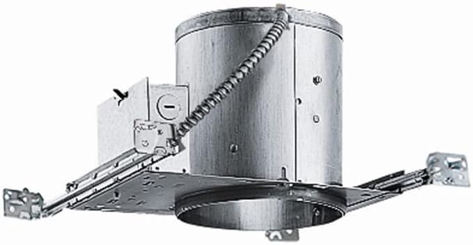 Juno 6 Inch Incandescent Ceiling Light Housing for New Construction, IC Rated Recessed Light, Floating Socket, Damp Location UL Listed Can Lighting, Includes Push-in Electrical Connectors