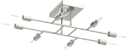 8 Light Modern Ceiling Light Vintage Metal Brushed Nickel Sputnik Chandelier Semi Flush Mount Ceiling Lamp Chandelier Lighting Fixture