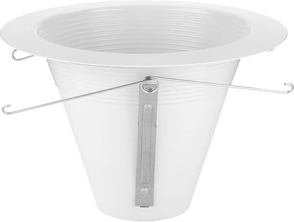 Progress Lighting P806002-028 6" Recessed Splay Baffle Trim Satin White 6" Housing (P806N Series), 5.177x8x8