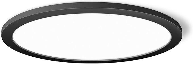 mw LED Flush Mount Ceiling Light, 16 Inch Round Black Ceiling Light,30W 120V 5CCT Dimmable, Close to Ceiling Light Fixtures for Bedroom, Kitchen, Hallway, Laundry
