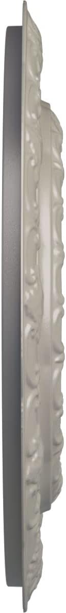 Ekena Millwork CM15LIPWS 15-3/8" x 7" x 1" Lisbon Ceiling Medallion, Pearl White