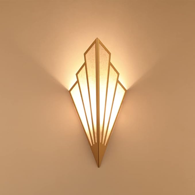 Modern Wall Light Simple Creative Wall Sconces Bedroom Aisle Living Room Wall Lamp Holder E12 Socket Art Deco Lighting Fixture (Bulb Not Included) (Gold) [Energy Class A++] (Golden)