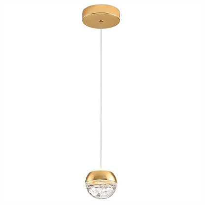 JoollySun Modern Crystal Pendant Light: Gold Mini Globe Ceiling Hanging Lights for Kitchen Island Bathroom