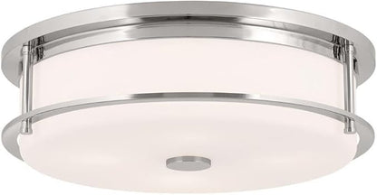 Kichler Brit 52597PN Flush Mount 4-Light 18˝ with Satin Etched Cased Opal Glass in Polished Nickel