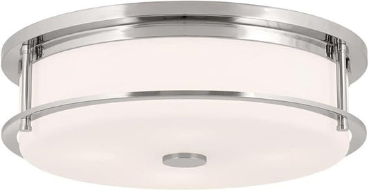 Kichler Brit 52597PN Flush Mount 4-Light 18˝ with Satin Etched Cased Opal Glass in Polished Nickel