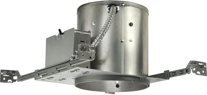 Juno 6 Inch Incandescent Ceiling Light Housing for New Construction, IC Rated Recessed Light, Adjustable Socket Plate, Damp Location UL Listed Can Lighting, Includes Push-in Electrical Connectors