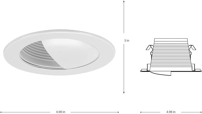 Progress Lighting P804004-028 4" Recessed Wall Washer Trim for 4" Housing Satin White (P804N Series)