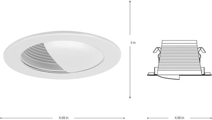 Progress Lighting P804004-028 4" Recessed Wall Washer Trim for 4" Housing Satin White (P804N Series)