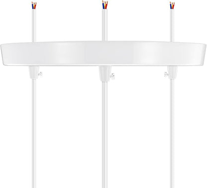Canomo 10 Inches Chandelier Canopy Pendant Light Canopy Kit Ceiling Light Plate with All Hardware Includes Hook, Cord Grip for Chandelier Pendant Light (White, 10 Inch-3 Holes Light Fitting)