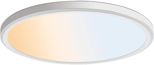 WKONCLDY 5CCT 3000k//3500k/4500k//5000k/6000k Selectable, Dimmable Led Flush Mount Ceiling Light, 20 Inch 5000LM Round Modern Flat Panel,Super Slim for Living Dining Kitchen Bedroom Room