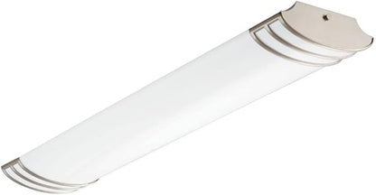 Lithonia Lighting FMLFUTL 48-Inch 840 BN 4-Foot Decorative Futra Linear Design for Kitchen| Office| Closet| 2180 Lumens, 120 Volts, 25 Watts, Wet Listed, Brushed Nickel, 4000K