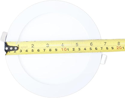 6 Inch 12Watt Ultra-Thin Round LED Recessed Panel Light Lamp with Driver, 100 Watt Incandescent Equivalent, 6000K~6500K Cool White, Home, Office, Commercial Lighting Pack of 10