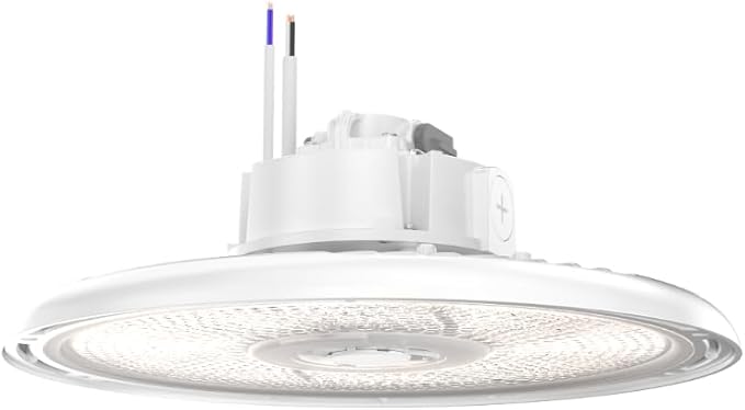 Lithonia Lighting REBL Round High Bay LED Light, 24,000/27,000/30,000 Adjustable Lumen Output, 3500K/4000K/5000K Switchable White Color Temperature, Work Light, XVOLT for 277-480V, 14.6" x 7.7", White