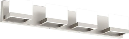 Tipace 4 Lights LED Modern Vanity Light Brushed Nickel Bathroom Lighting Fixture Up and Down Bathroom Wall Light Over Mirror(White Light 6000K)