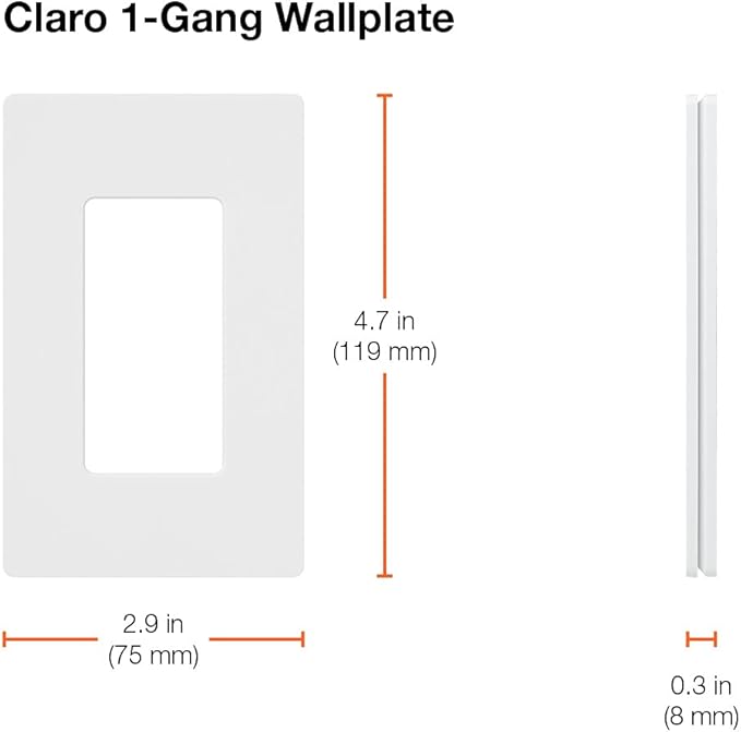 Lutron Claro 1 Gang Decorator/Rocker Wallplate, Gloss, Brown (2-Pack) | CW-1-BR