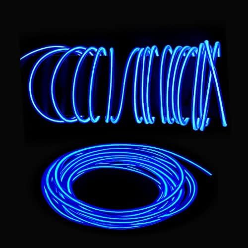 3m Blue neon Wire Flash Electroluminescence, Cutting El Wire,Used for DIY Design, Various Holiday Party Decoration. (Blue, 3m)