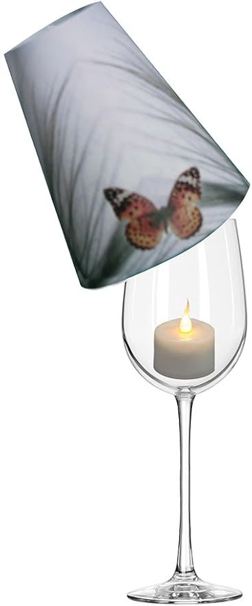 Royal Designs Vellum Tea Light Paper Wine Glass Lampshade, Orange Butterfly, Set of 20 (TLS-1004A-20)