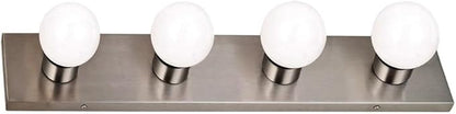 Design House 519298 Contemporary 4-Light Indoor Vanity Light Dimmable for Bathroom Bedroom Vanity Makeup, Satin Nickel