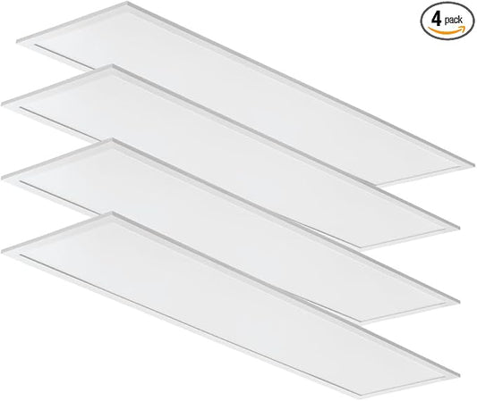 Lithonia Lighting CPX 1x4 LED Flat Panel Light, 1 Ft. x 4 Ft. LED Light Panel, Ceiling Lighting Fixture, 2500/3200/4000 Adjustable Lumens, 3500K/4000K/5000K Switchable CCT, Smooth Satin Lens (4-Pack)