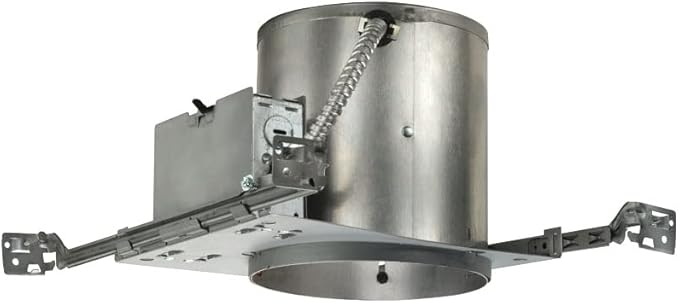 Juno Lighting IC23 W G 6-Inch IC Rated Universal Incandescent Housing with Floating Socket with Push in Electrical Connectors and Air-Loc Gasket, 6 Inches - No Plate, New Construction