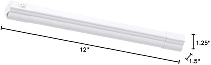 Maxxima 12 inch LED Under Cabinet Light - 600 Lumens Warm White 3000K, Undermount Lighting Fixture for Kitchen, Closet, and Bedroom, On/Off Switch, Plug in