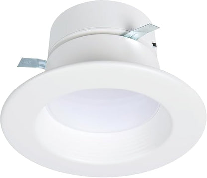 HALO RL 4 inch LED Recessed Light Retrofit Selectable CCT 2700K 3000K 3500K 4000K 5000K Dimmable Dim to Warm 600/900 Lumens Wet Location Indoor Outdoor Ceiling Downlight RL4LS9FSD2W1EWH
