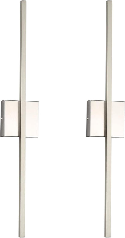 Wall Sconces Set of Two 28'', LED Dimmable Sconces Wall Lighting, Brushed Gold Modern Wall Sconce Light for Bathroom, Living Room, Bedroom, Hardwired 3000K