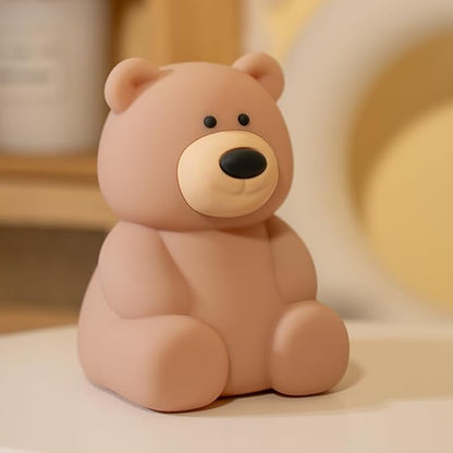 QANYI Teddy Bear Night Light – Soft Squishy Silicone Touch Lamp, USB Rechargeable & Dimmable, Cute Bedroom Decor for Kids Nursery, Birthday Christmas Gift for Toddlers, Girls & Boys