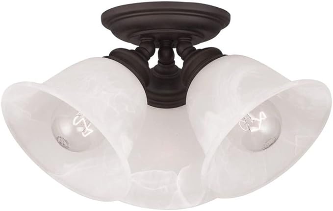 Livex Lighting 1358-07 Essex 3-Light Ceiling Mount, Bronze