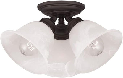Livex Lighting 1358-07 Essex 3-Light Ceiling Mount, Bronze