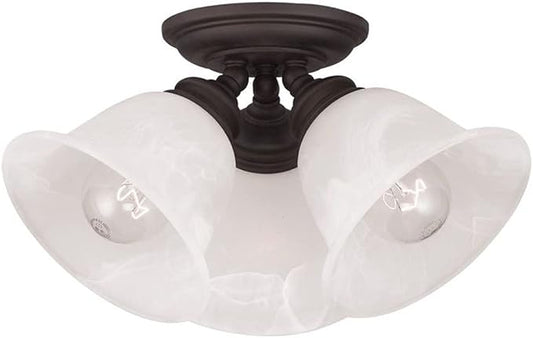 Livex Lighting 1358-07 Essex 3-Light Ceiling Mount, Bronze