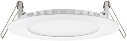 Juno LED Recessed Lights 4 Inch Round Wafer Downlight, 5-in-1 Switchable White Color Temperature, 120 Volts, 4-Inch Ultra-Thin Flat Trim, Matte White, 12-Pack (WF4 SWW5 90CRI MW CP12)