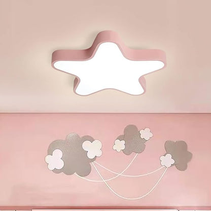 LED Ceiling Light Fixture, Modern Pentagram Recessed Ceiling Lights, 3000K-6000K Dimmable Light, Close to Lighting Flush Mount Living Room Pendant Lamps (Pink, 16inch)