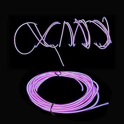 5m Purple neon Wire Flash Electroluminescence, Cutting El Wire,Used for DIY Design, Various Holiday Party Decoration. (Purple, 5m)