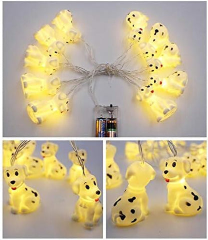 5.9ft/1.8M 10 LEDs Cute Animal Dog String Lights,Battery Powered Lights for Home Party, Children Kids Bedroom,Children Room,Nursery,Library or Any Kids Party Decoration.